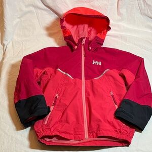 Helly Hansen Two-Tone Red Waterproof Rain Jacket, size 7